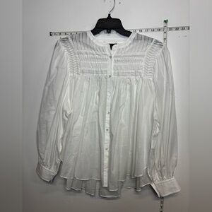 Banana Republic White Pleated Blouse